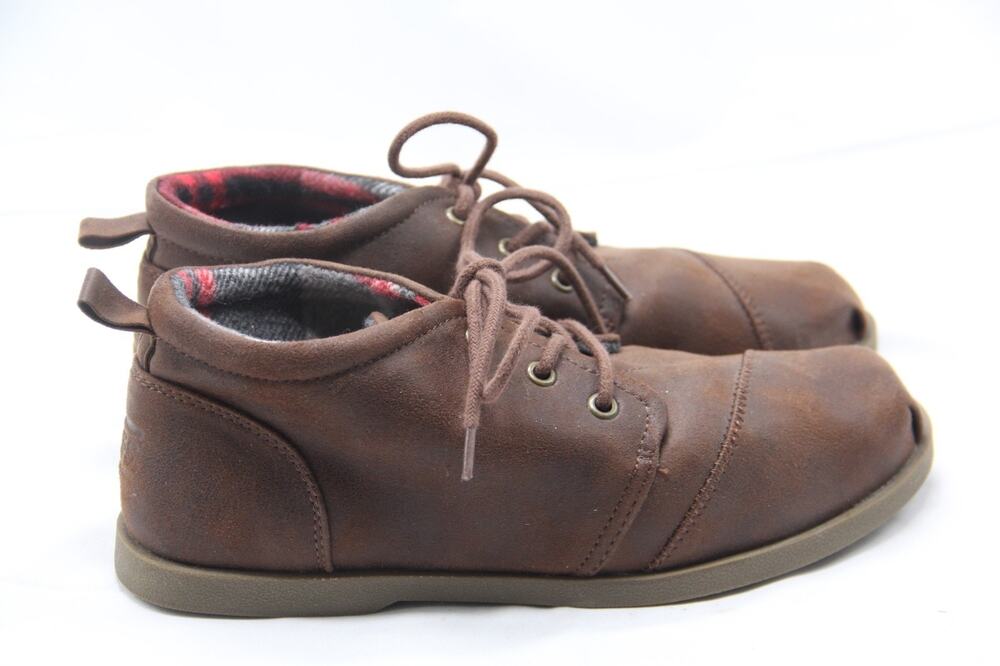 Skechers Low Ankle Boots Shoes Womens Size 9 Memory Foam Brown Flannel Lined